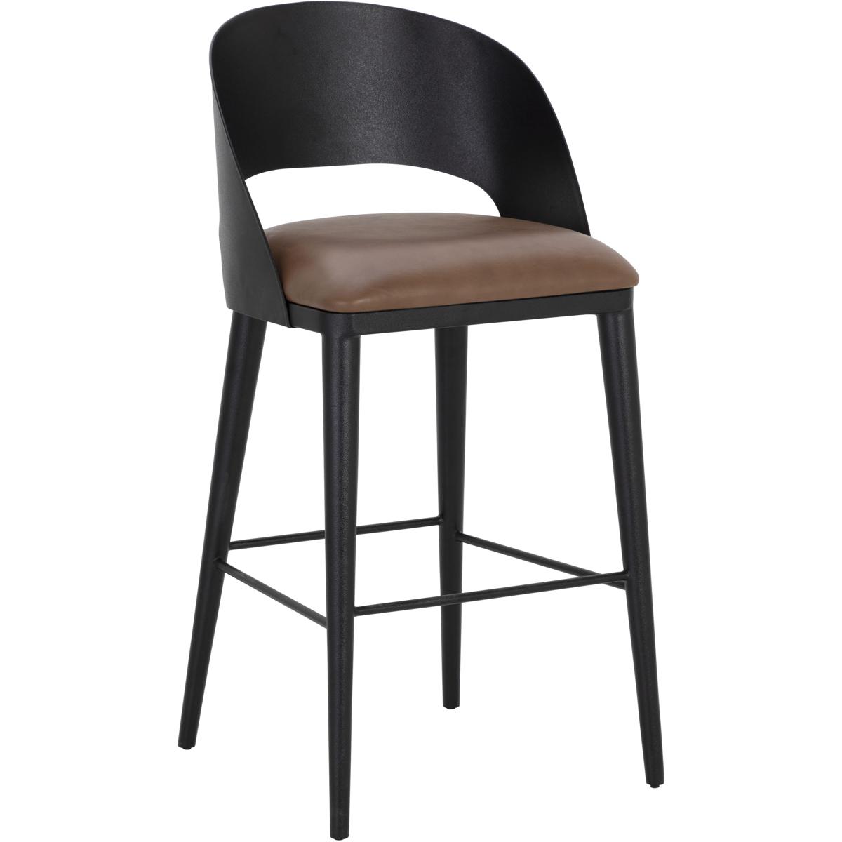 SUNPAN 111051 Dezirae 41 inch Black  Cognac Leather Barstool